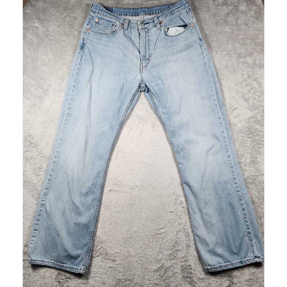 Levis 527 Jeans Men 34x32 (Fits 30x30) Light Wash Slim Bootcut Stretch Pants